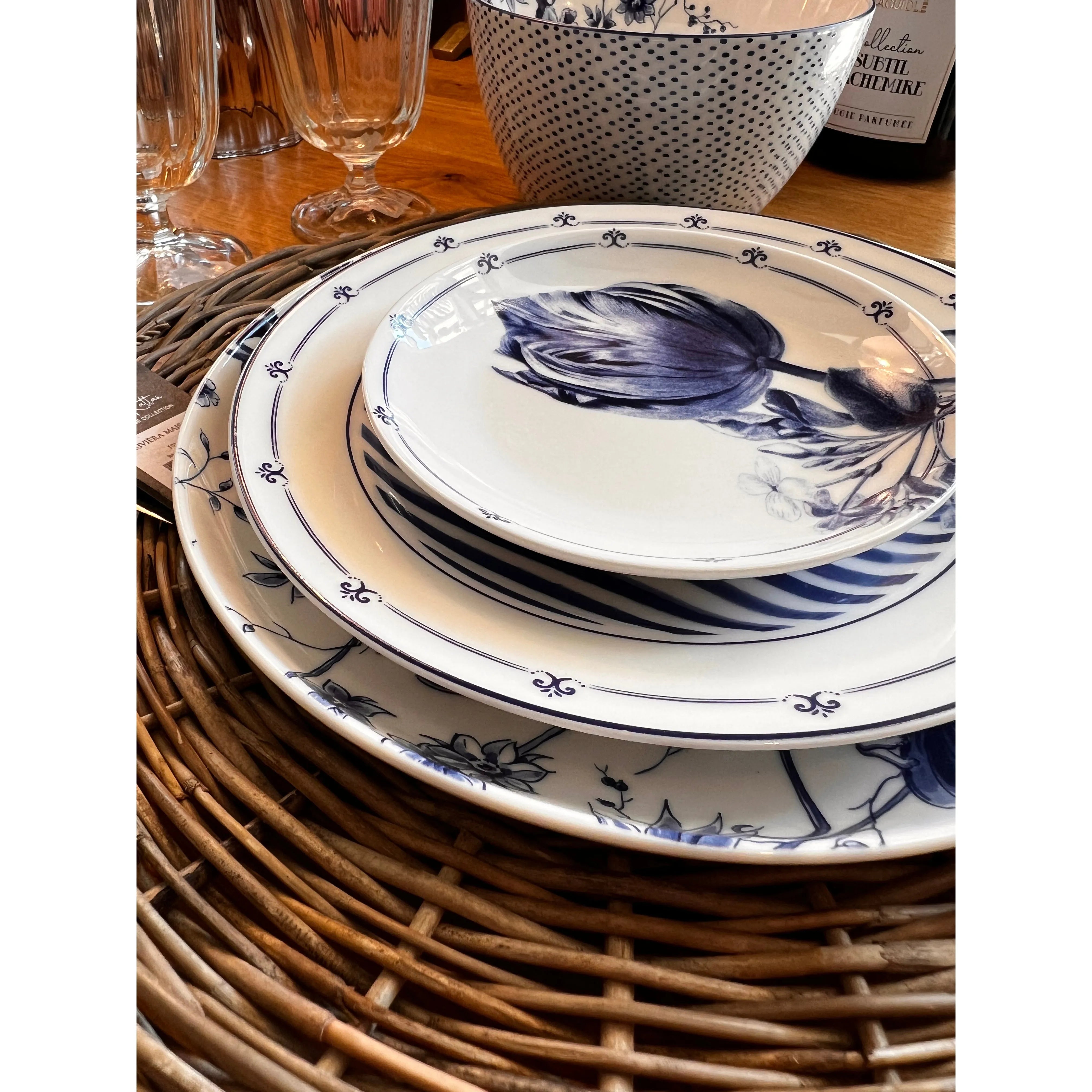 Teller Affen blau/weiss 21 cm - GUNDT HOME