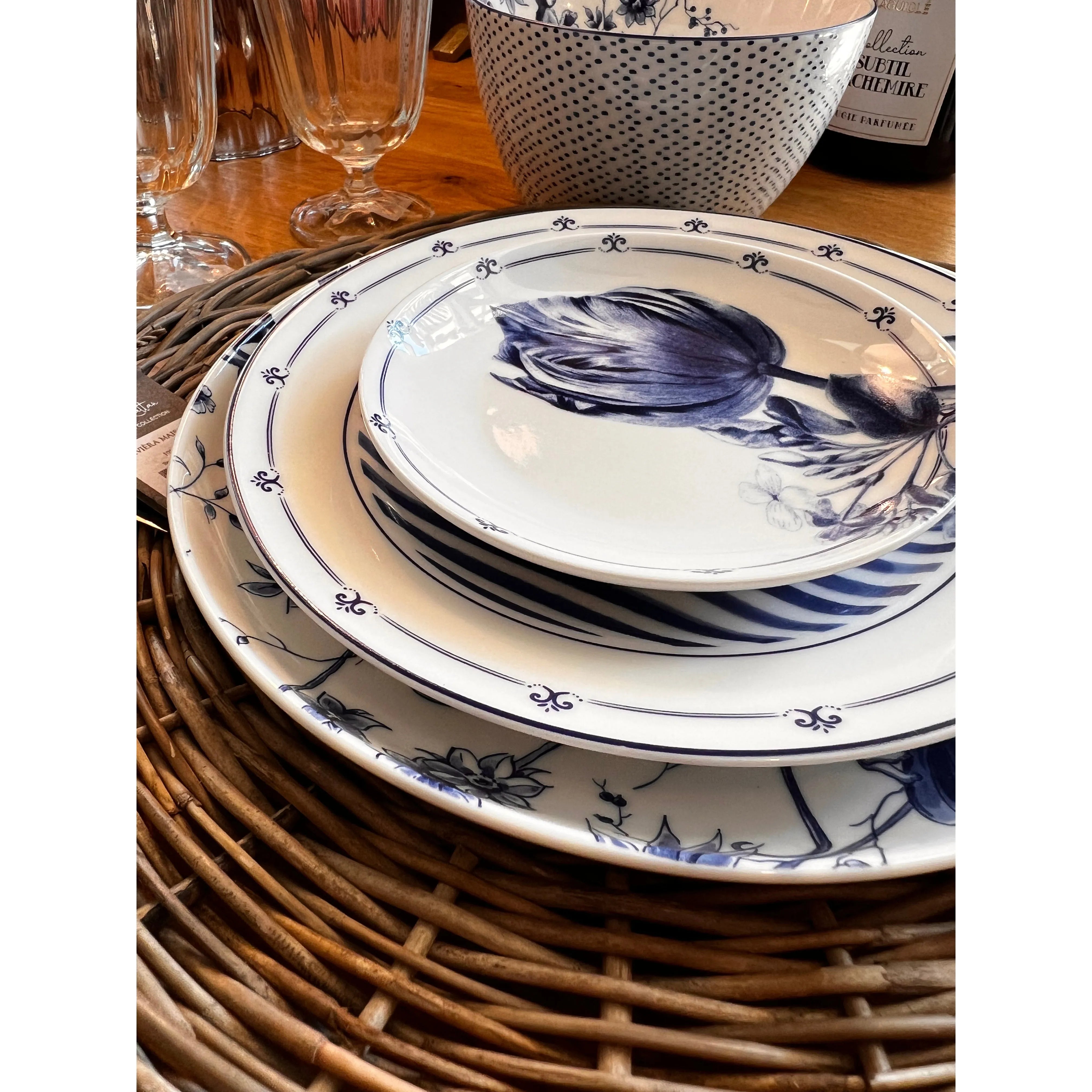 Teller Affen blau/weiss 21 cm - GUNDT HOME