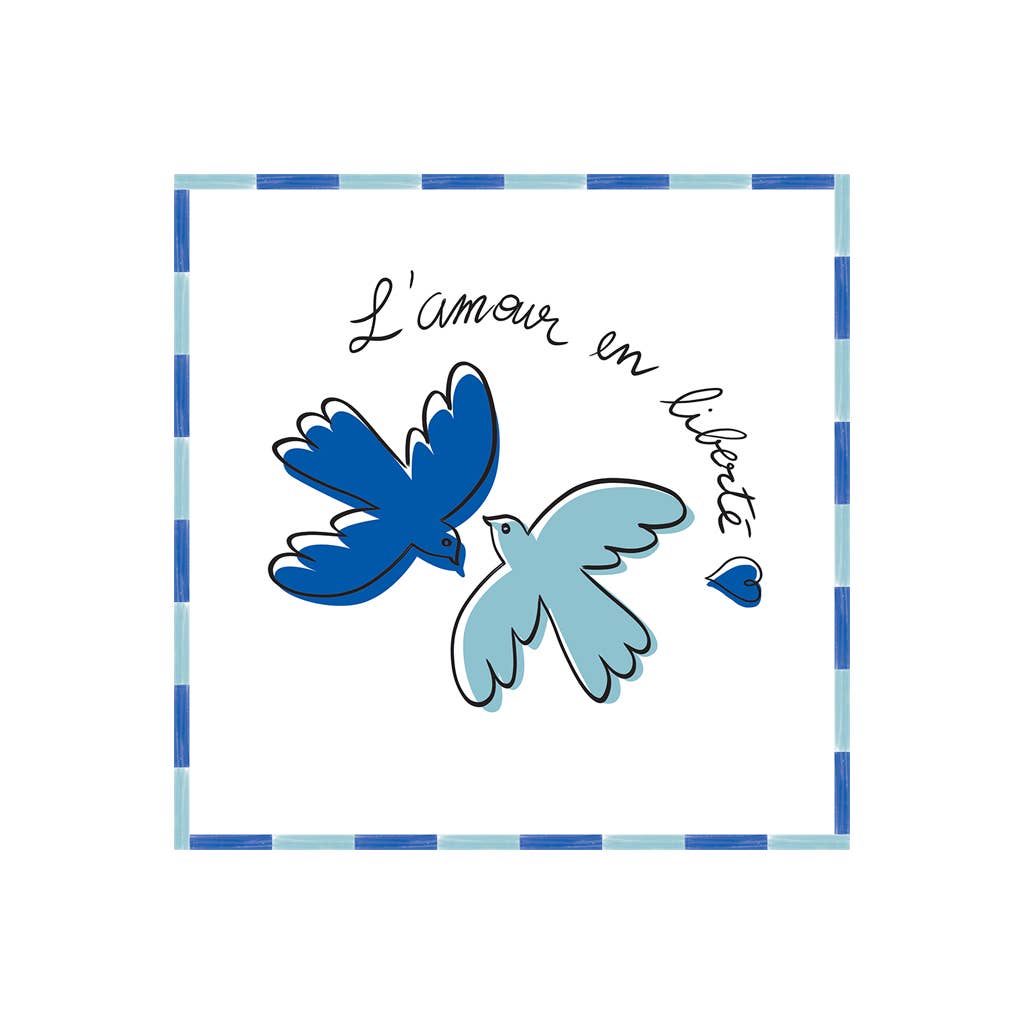 Papierserviette „Blue Bird Love“, 20 Stück - GUNDT HOME