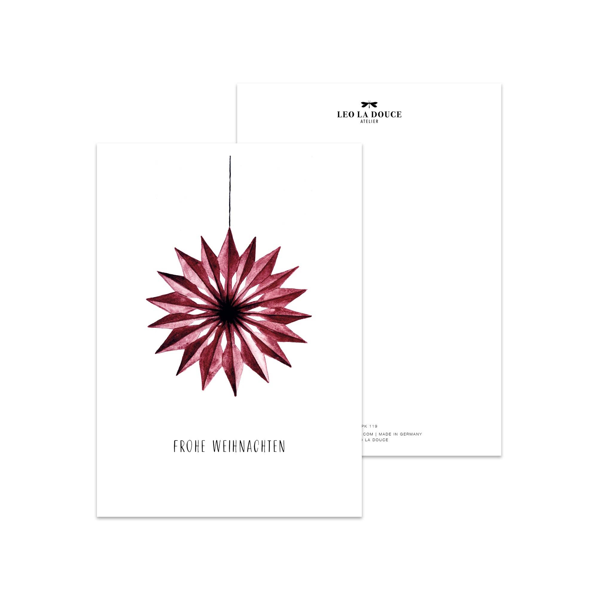 Postkarte - Papierstern - GUNDT HOME