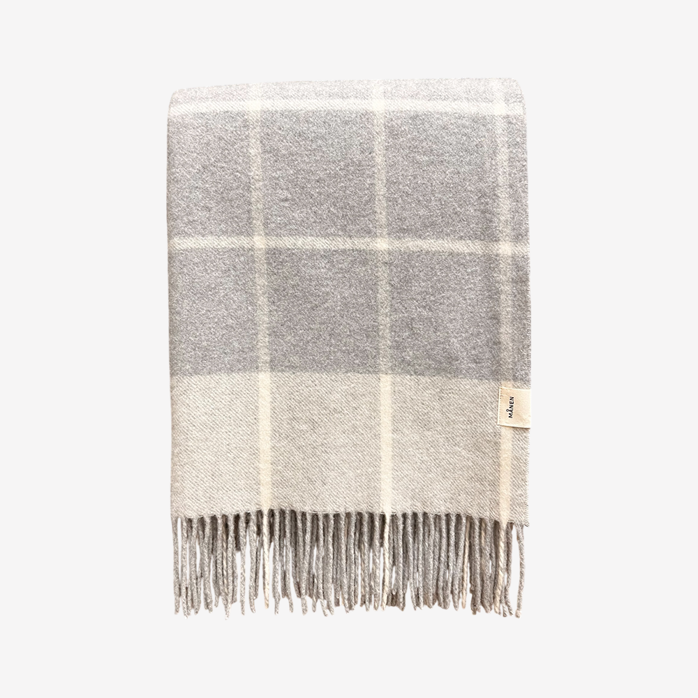 MÅNEN Decke Squared Grau/Beige - GUNDT HOME