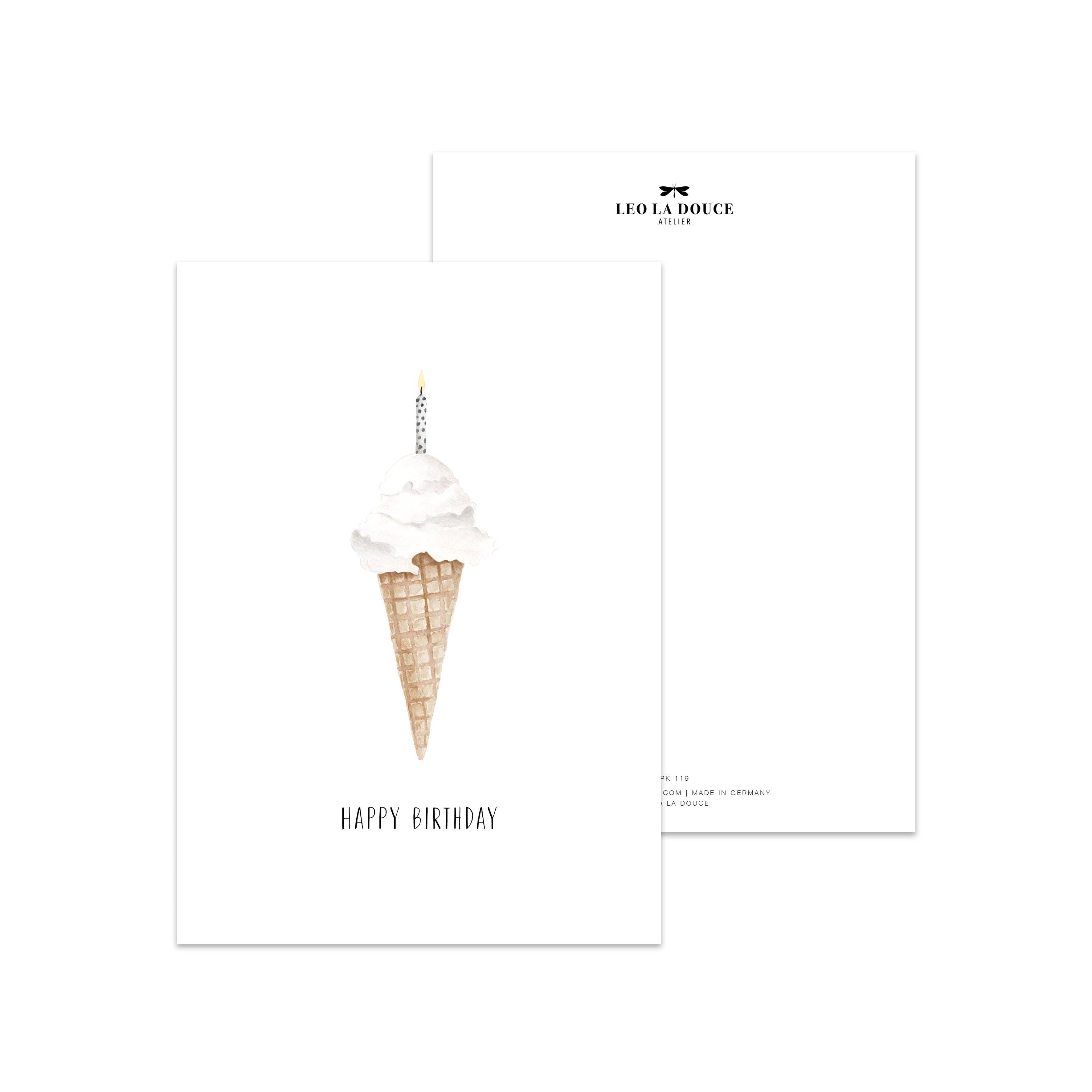 Postkarte - Ice cream candle - GUNDT HOME